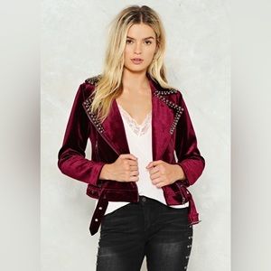 Burgundy Moto Jacket-Large